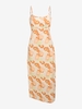 ZAFUL Maxi Robe à Bretelle à Imprimé Fleur à Lacets L Orange clair
