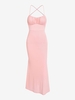 ZAFUL Maxi Robe Croisée Plissée Au Poitrine sans Dos S Rose léger