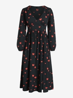 ZAFUL Maxi Robe Cœur à Taille Empire de Grande Taille à Manches Lanternes