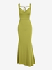 ZAFUL Maxi Robe Sirène Nouée sans Dos à Col Bénitier S Vert clair