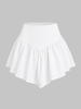 ZAFUL Mini-Jupe Asymétrique à Taille Basque S Blanc