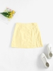ZAFUL Mini Jupe Boutonnée Fendue M Jaune clair