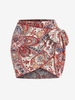 ZAFUL Mini-Jupe Cachemire Noué Ethnique Imprimé S Rouge
