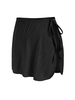 ZAFUL Mini Jupe de Plage Texturée Nouée à Fente Latérale L Noir