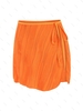 ZAFUL Mini Jupe de Plage Texturée Nouée à Fente Latérale S Orange