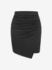 ZAFUL Mini Jupe Drapée Superposée L Noir
