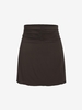 ZAFUL Mini-Jupe en Couleur Unie à Taille Plissée S Café profond