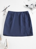 ZAFUL Mini Jupe Fendue à Rayure Fine M Bleu profond
