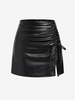 ZAFUL Mini Jupe Fendue en PU S Noir