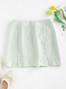ZAFUL Mini Jupe Fendue en Vichy S Vert clair
