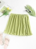 ZAFUL Mini-Jupe Fendue Plissée en Accordéon M Vert clair
