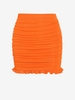 ZAFUL Mini Jupe Moulante Brillante à Volants S Orange