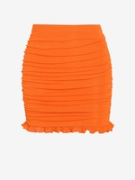 ZAFUL Mini Jupe Moulante Brillante à Volants S Orange