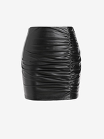 ZAFUL Mini-Jupe Moulante Plissée en PU L Noir