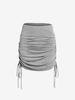 ZAFUL Mini-Jupe Sanglée en Couleur Unie S Gris clair