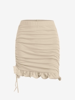 ZAFUL Mini Jupe Sirène Sanglée à Coupe Haute S Café lumière