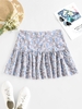 ZAFUL Mini-Jupe Superposée à Imprimé Fleur S Bleu clair