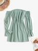 ZAFUL Mini Robe à Epaule Dénudée à Volants Xl Vert clair