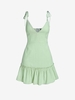 ZAFUL Mini-Robe à Epaule Nouée à Volants L Vert clair