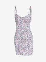 ZAFUL Mini Robe à Imprimé Fleurie à Epaule Nouée S