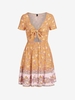ZAFUL Mini Robe à Imprimé Floral M Deep yellow