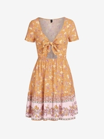 ZAFUL Mini Robe à Imprimé Floral M Deep yellow