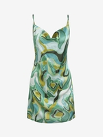 ZAFUL Mini-Robe à Imprimé Marbre Bénitier L Vert