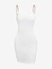 ZAFUL Mini Robe Ajustée à Chaîne à Bretelle S Blanc