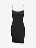ZAFUL Mini Robe Ajustée à Chaîne à Bretelle S Noir