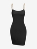 ZAFUL Mini Robe Ajustée à Chaîne à Bretelle Xl Noir