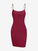 ZAFUL Mini Robe Ajustée à Chaîne à Bretelle Xl Rouge foncé