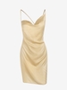ZAFUL Mini-Robe Asymétrique Fendue en Avant S Café lumière