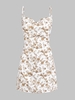 ZAFUL Mini-Robe Ceinturée Fleurie Nouée en Avant à Bretelle M Multi a