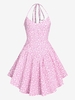 ZAFUL Mini Robe Cœur Ouverte Au Dos à Col Halter L Rose clair