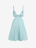 ZAFUL Mini-Robe Découpée sans Dos en Satin S Bleu clair