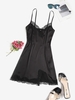 ZAFUL Mini Robe de Soirée Fendue en Avant en Dentelle S Noir