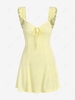 ZAFUL Mini Robe en Tricot Ouverte à Volants avec Trou de Serrure M Jaune clair