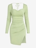 ZAFUL Mini-Robe Fendue sans Dos à Col Bénitier M Vert