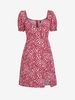 ZAFUL Mini Robe Fendue Tordue Imprimée Fleurie M Rouge