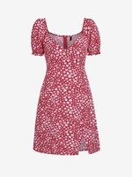 ZAFUL Mini Robe Fendue Tordue Imprimée Fleurie M Rouge