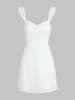 ZAFUL Mini Robe Fleur Brodée à Volants avec Œillet M Blanc