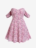 ZAFUL Mini-Robe Fleurie à Epaule Dénudée L Rose clair