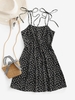 ZAFUL Mini-Robe Fleurie à Epaule Nouée M Noir