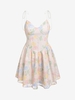 ZAFUL Mini Robe Motif en Dentelle à Epaule Nouée M Rose léger