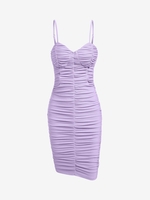 ZAFUL Mini Robe Moulante à Bretelle à Volants S Violet clair