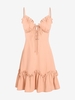 ZAFUL Mini Robe Moulante à Volants à Lacets M Orange clair