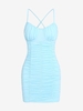 ZAFUL Mini Robe Moulante Croisée Plissée M Bleu clair