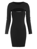 ZAFUL Mini Robe Moulante Côtelée Ceinturée avec Haut M Noir