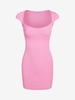 ZAFUL Mini Robe Moulante Côtelée S Rose clair