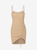 ZAFUL Mini Robe Moulante Côtelée Sanglée M Café lumière